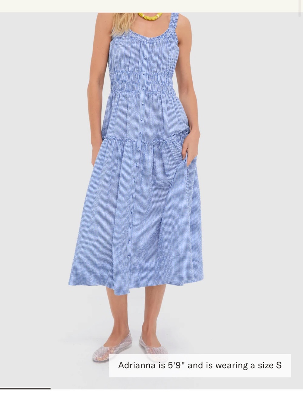 TUCKERNUCK
Blue and White Gingham ruffled sundress